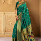 Rajwada Teal Green Silk Blend Woven Pithani Saree For Women