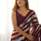 Rajwada Wine Georgette Sequins Saree With Unstitched Blouse For Women