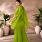 Rajwada Green Organza Embellished Stitched Co-Ord Set For Women