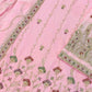 Rajwada Pink Georgette Embroidered Semi-Sitched Kurta Set For Women