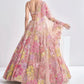Rajwada Multicolor Georgette Embellished Semi Stitched Lehenga For Women