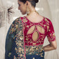 Rajwada Teal Organza Embroidered Elegant Saree For Women