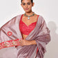 Rajwada Mauve Georgette Embellished Solid Saree For Women