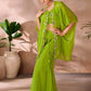 Rajwada Green Organza Embellished Stitched Co-Ord Set For Women