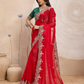 Rajwada Red Chiffon Embroidered Saree For Women