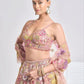 Rajwada Multicolor Georgette Embellished Semi Stitched Lehenga For Women