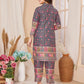 Rajwada Navy Blue Rayon Printed Semi-Stitched Co-Ord Set For Women