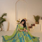 Rajwada Green Banarasi Silk Embroidered Semi-Stitched Lehenga For Women