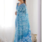 Rajwada Sky Blue Georgette Printed Saree For Women