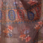 Rajwada Light Brown Linen Cotton Printed Saree For Women
