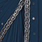 Rajwada Navy Blue Georgette Solid Saree For Women