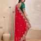Rajwada Red Chiffon Embroidered Saree For Women