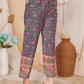 Rajwada Navy Blue Rayon Printed Semi-Stitched Co-Ord Set For Women