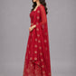 Dark Pink Silk Blend Embellished Lehenga