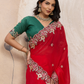 Rajwada Red Chiffon Embroidered Saree For Women