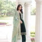 Rajwada Dark Green Velvet Embellished Kurta Set For Women
