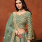 Rajwada Green Net Embroidered Semi-Stitched lehenga For Women