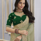 Rajwada Green Georgette Crush Embellished Elegant Saree For Women
