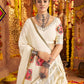 Rajwada Off White Viscose Rayon Rabari Work Semi-Stitched lehenga With Stunning Tassels For Women