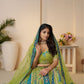 Rajwada Green Banarasi Silk Embroidered Semi-Stitched Lehenga For Women