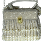 Rajwada Silver Suede Embellished Clutch For Women