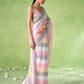 Rajwada Multicolour Cotton Linen Solid Printed Saree For Women