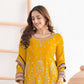 Rajwada Yellow Chinon Embellished Semi Stitched Kurta Set For Women