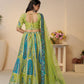 Rajwada Green Banarasi Silk Embroidered Semi-Stitched Lehenga For Women