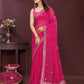 Rajwada Pink Georgette Solid Saree For Women