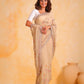 Rajwada Beige Georgette Embroidered Saree With Unstitched Blouse For Women