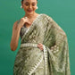 Rajwada Green Chinon Digital Print Saree For Women