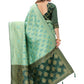 Rajwada Pista Green Silk Blend Embellished Saree For Women