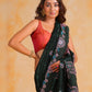 Rajwada Black Silk Blend Embroidered Saree With Unstitched Blouse For Women