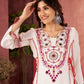 Rajwada Offwhite Rayon Embroidered Stitched Kurta Set For Women