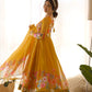 Rajwada Yellow Georgette Printed Stitched Kurta Set For Women