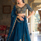 Rajwada Teal Blue Silk Blend Embroidered Lehenga For Women