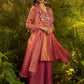 Rajwada Mauve Organza Embellished Kurta Set For Women