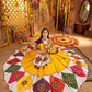Rajwada Multicolor Viscose Cotton Embroidered Semi-Stitched lehenga With Patch Work And Stunning Tassels For Women