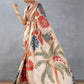 Rajwada Multi Georgette Floral Printed Saree With Unstitched Blouse For Women