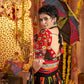 Rajwada Black Cotton Blend Embroidered Semi-Stitched lehenga For Women