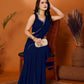 Rajwada Navy Blue Georgette Printed Saree For Women