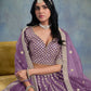 Rajwada Purple Art Silk Embellished Semi-Stitched lehenga For Women