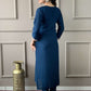 Rajwada Dark Blue Viscose Embroidered Stitched Kurta Set For Women