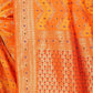 Rajwada Orange Woven Banarasi Silk Saree With Unstitched Blouse for Women