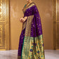 Rajwada Deep Purple Silk Blend Woven Pithani Saree For Women