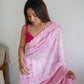 Rajwada Pink Georgette Embroidered Saree With Unstitched Blouse For Women