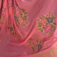 Rajwada Pink Chinon Woven Saree With Unstitched Blouse for Women