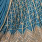 Rajwada Sky Blue Chinon Sequence Embroidered Semi-Stitched Lehenga For Women