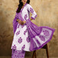 Rajwada Off White Cotton Blend Printed Stitched Kurta Set For Women