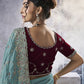 Rajwada Sea Green Georgette Embellished Elegant Saree For Women